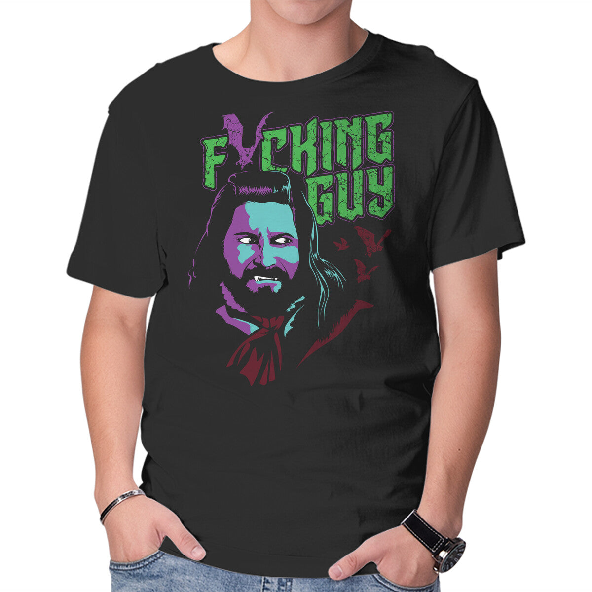 Fricking Guy – Fantasy Graphic T-Shirt in black, product display
