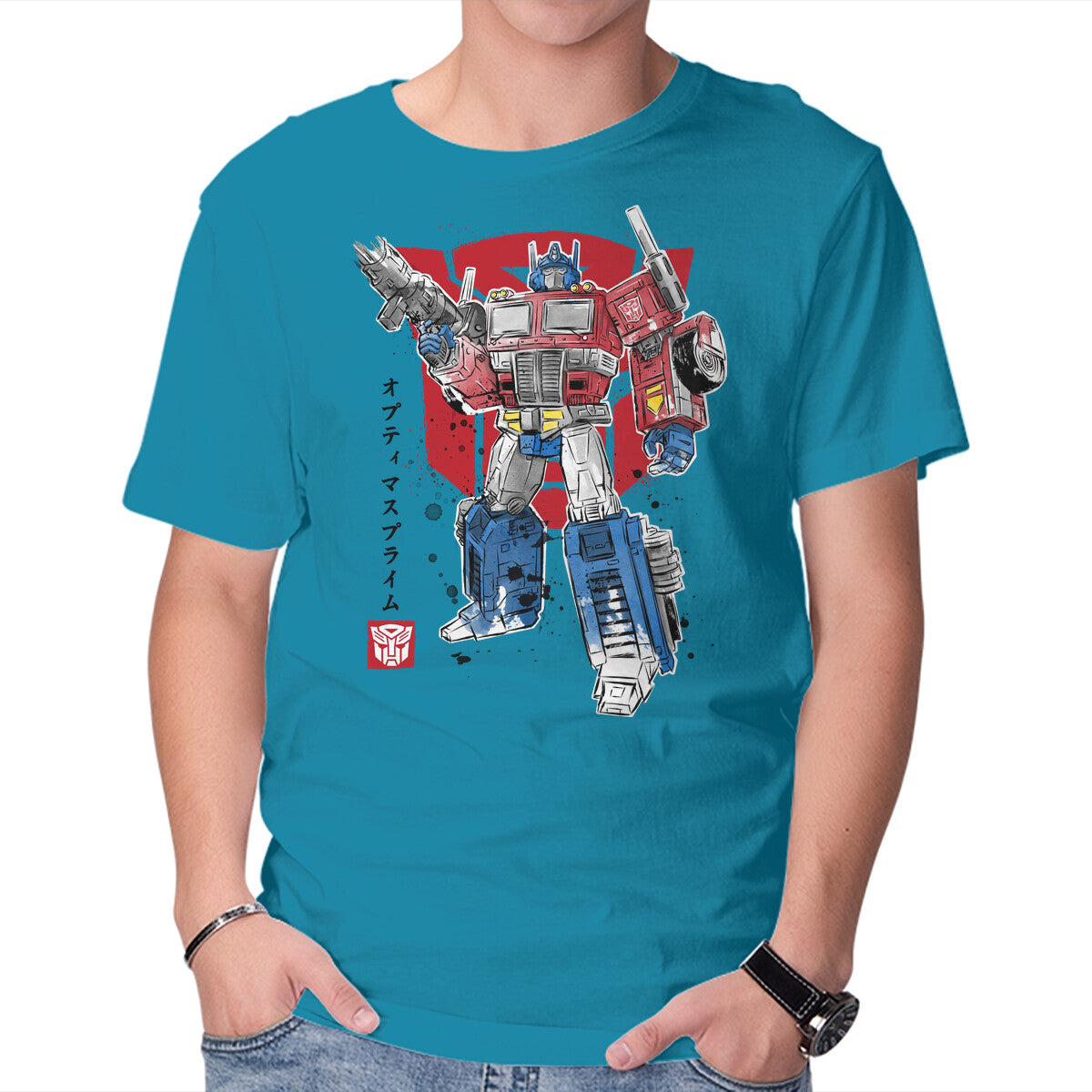 Prime Sumi-E – Sci-Fi Graphic T-Shirt in turquoise, product display