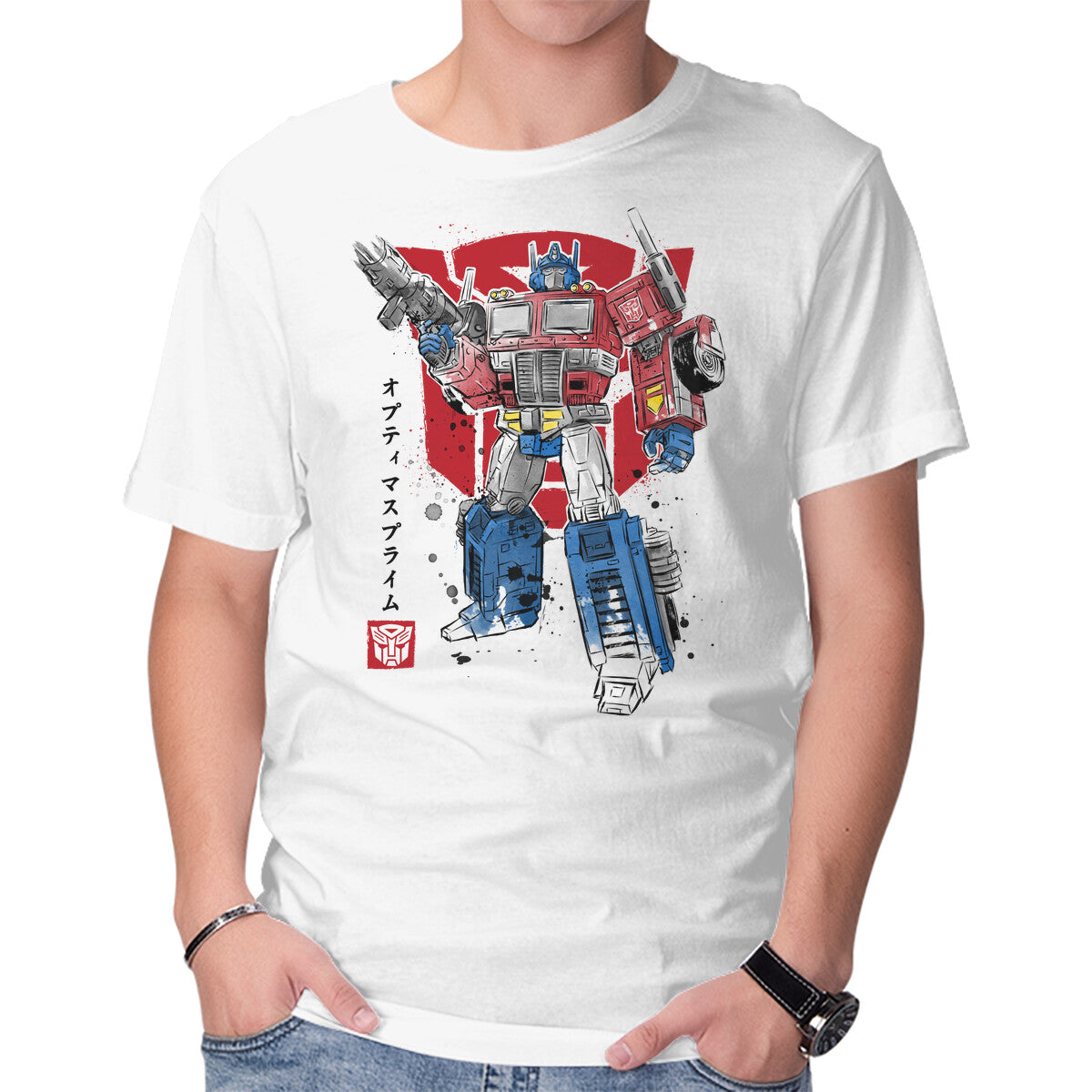 Prime Sumi-E – Sci-Fi Graphic T-Shirt in white, product display