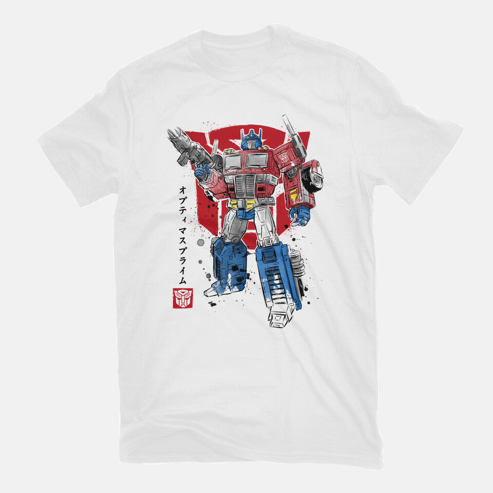 Prime Sumi-E – Sci-Fi Graphic T-Shirt in white, flat-lay product view