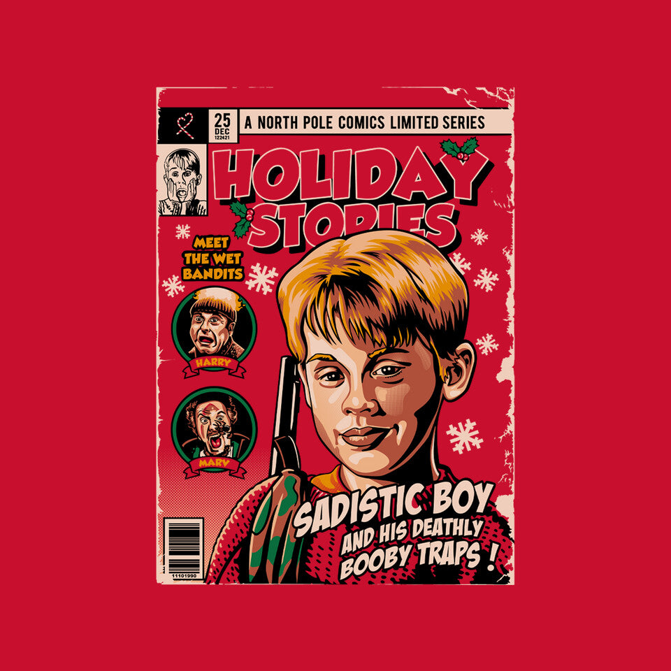 Holiday Stories Vol. 2 – Movie Graphic T-Shirt design artwork for red graphic T-shirt
