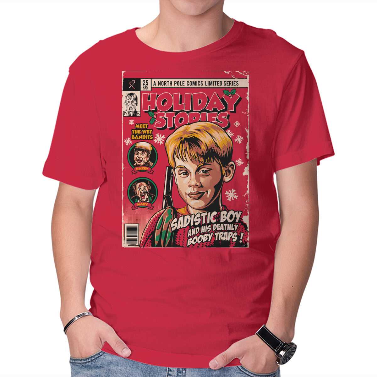 Holiday Stories Vol. 2 – Movie Graphic T-Shirt in red, product display