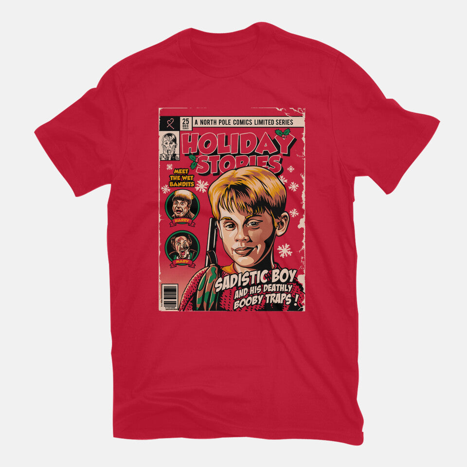 Holiday Stories Vol. 2 – Movie Graphic T-Shirt in red, flat-lay product view