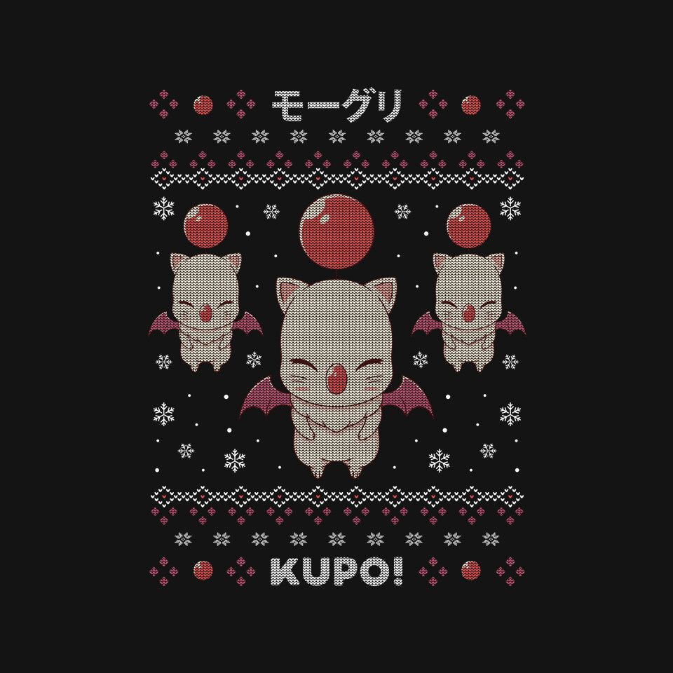 Moogle Christmas – Gaming Graphic T-Shirt design artwork for black graphic T-shirt
