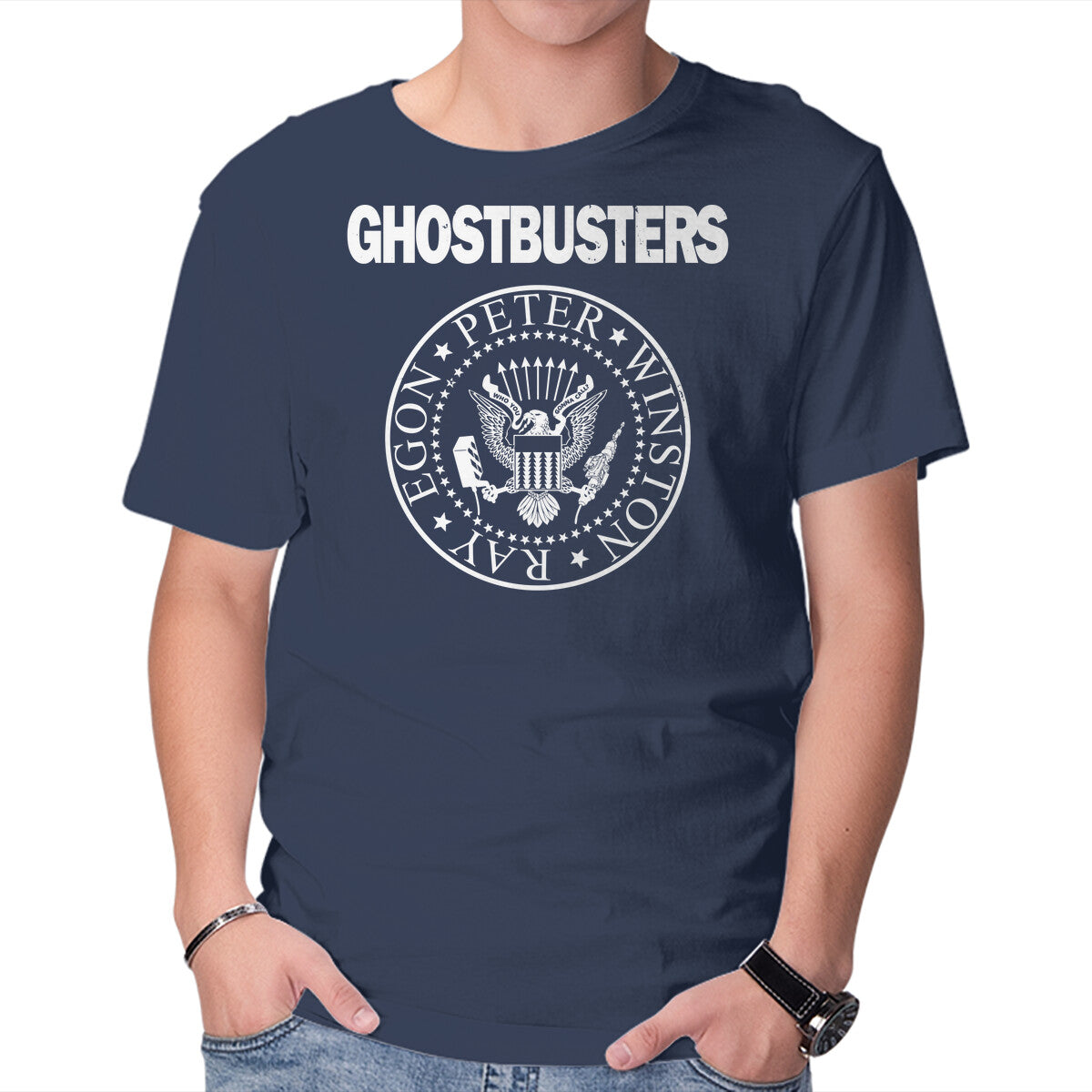 Ghost Punk – Halloween Graphic T-Shirt in navy, product display