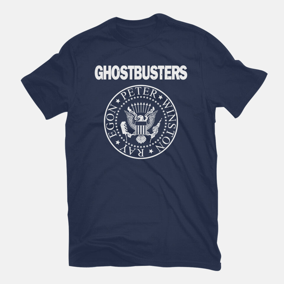 Ghost Punk – Halloween Graphic T-Shirt in navy, flat-lay product view