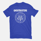Ghost Punk – Halloween Graphic T-Shirt in royal blue, flat-lay product view