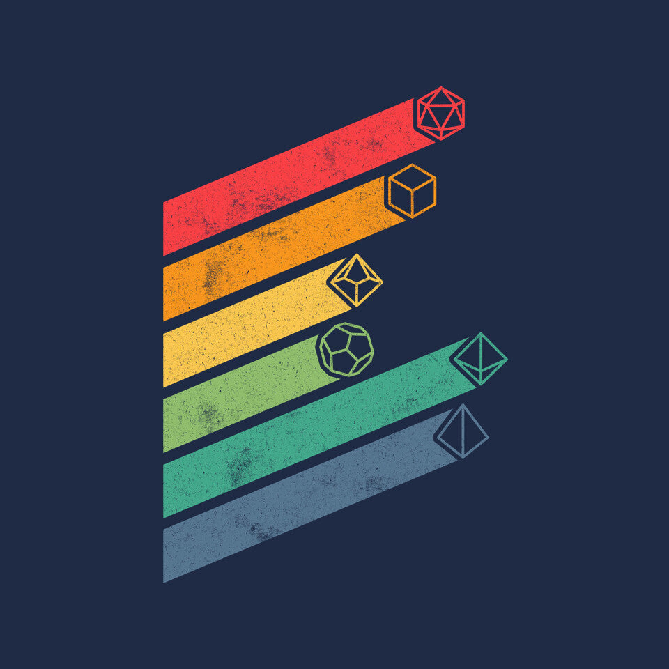 Dice Stripes – Gaming Graphic T-Shirt design artwork for navy graphic T-shirt