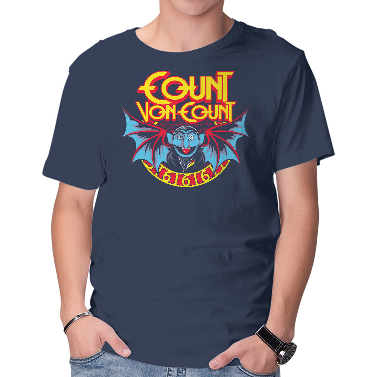 The Count – Music Graphic T-Shirt in navy, product display
