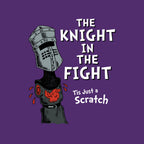 The Knight In The Fight – Movie Graphic T-Shirt design artwork for purple graphic T-shirt