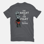 The Knight In The Fight – Movie Graphic T-Shirt in charcoal, flat-lay product view