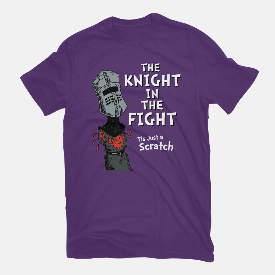The Knight In The Fight – Movie Graphic T-Shirt in purple, flat-lay product view