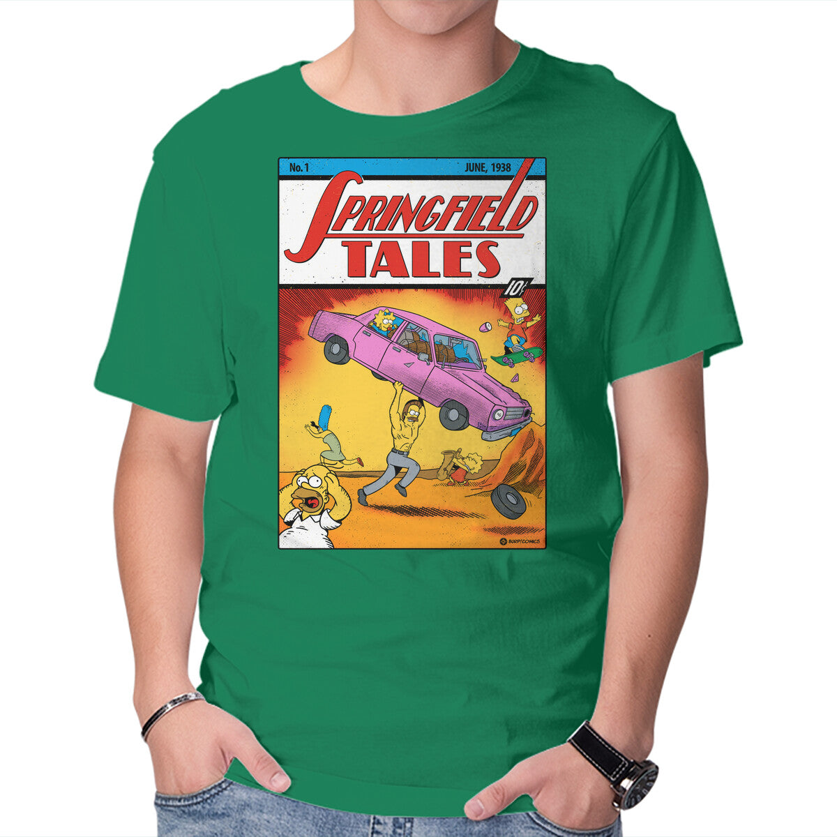 SuperNed – Funny Graphic T-Shirt in green, product display