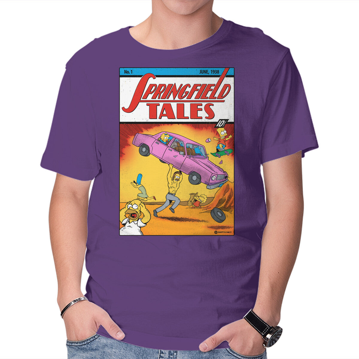 SuperNed – Funny Graphic T-Shirt in purple, product display