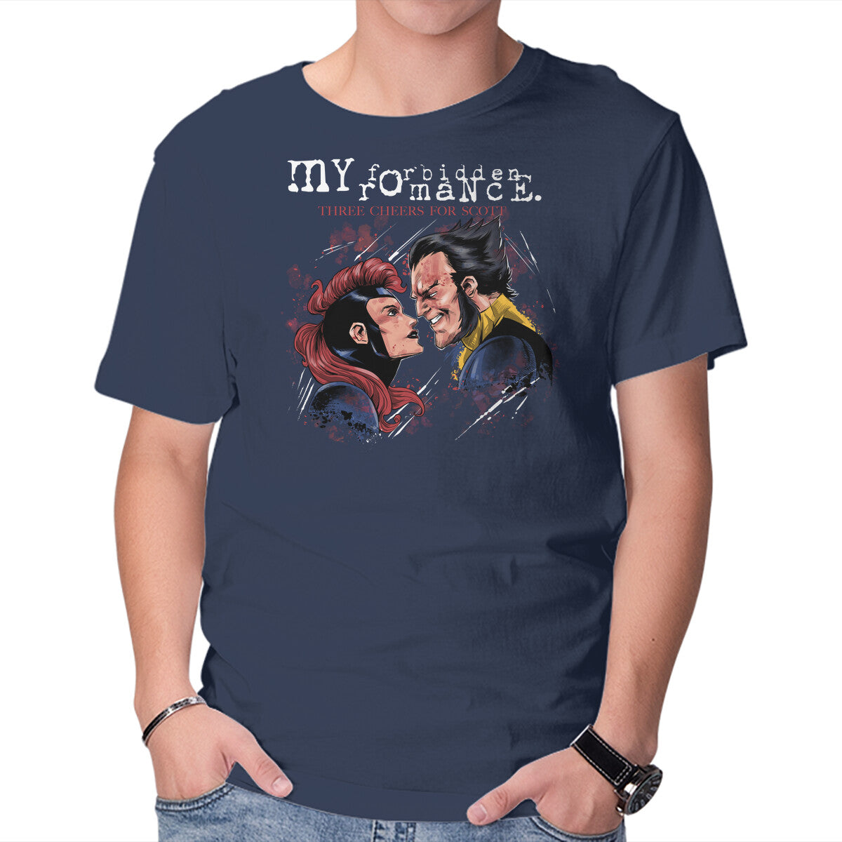 My Forbidden Romance – Sci-Fi Graphic T-Shirt in navy, product display