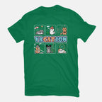 VaCATion – Cat Graphic T-Shirt in green, flat-lay product view