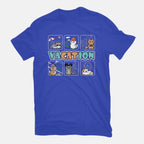 VaCATion – Cat Graphic T-Shirt in royal blue, flat-lay product view