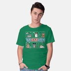 Model wearing green VaCATion – Cat Graphic T-Shirt