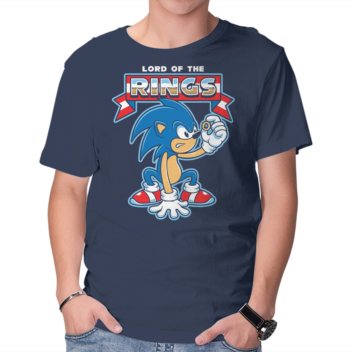 My Precious Rings – Gaming Graphic T-Shirt in navy, product display