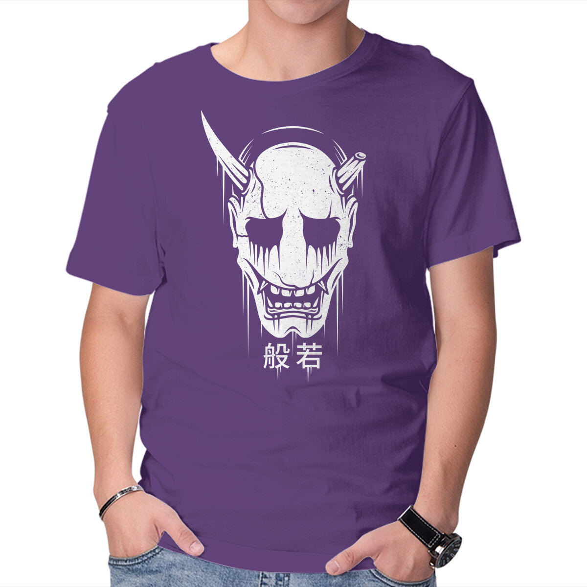 Hannya Mask – Gaming Graphic T-Shirt in purple, product display