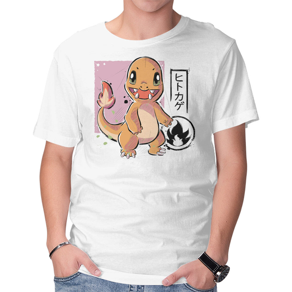 Cute Lizard – Anime Graphic T-Shirt in white, product display