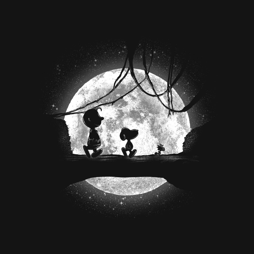 Moonlight Snoop – Funny Graphic T-Shirt design artwork for black graphic T-shirt