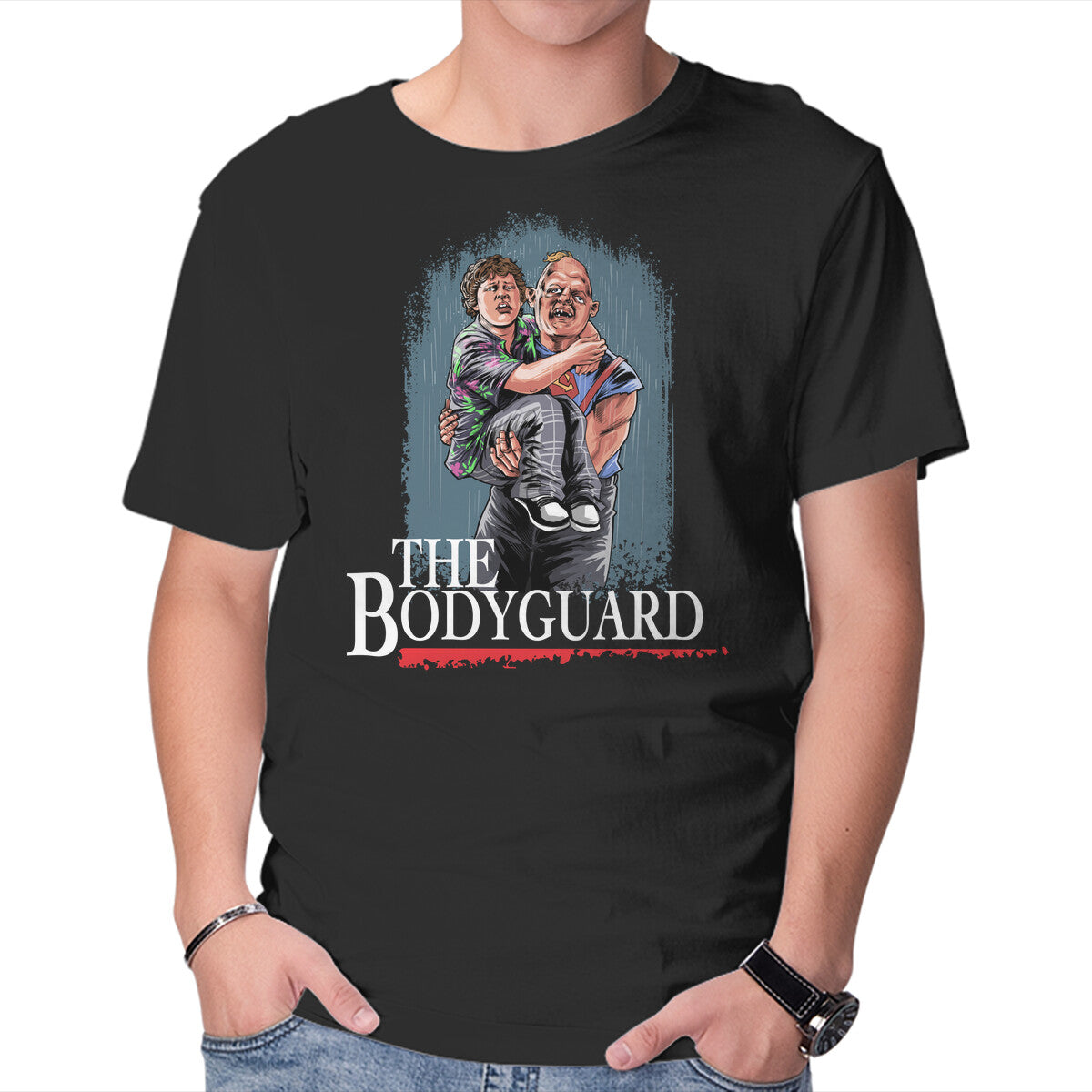The Pirate Bodyguard – Movie Graphic T-Shirt in black, product display