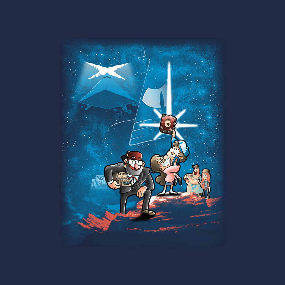 Gravity Wars – Funny Graphic T-Shirt design artwork for navy graphic T-shirt