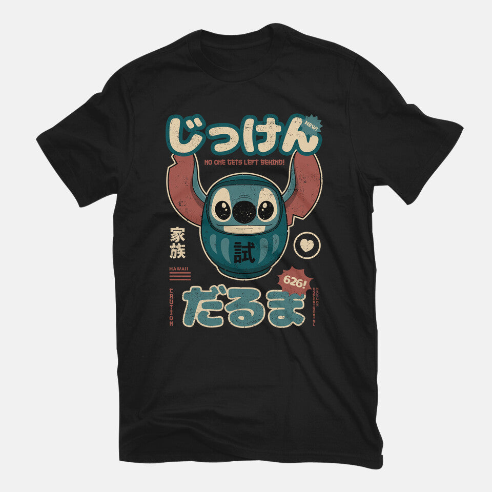 Daruma Experiment – Movie Graphic T-Shirt in black, flat-lay product view