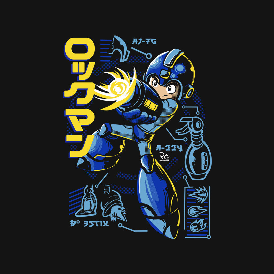 A Mega Robot – Gaming Graphic T-Shirt design artwork for black graphic T-shirt