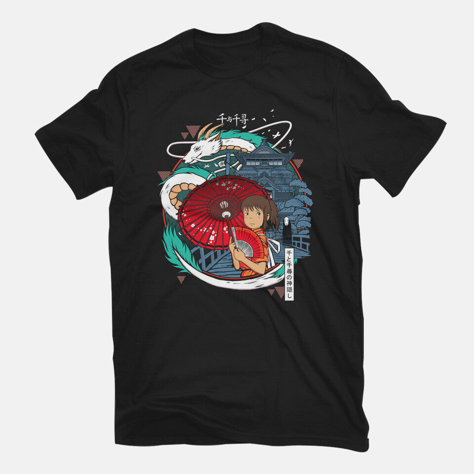 My Spirit Dream – Fantasy Graphic T-Shirt in black, flat-lay product view