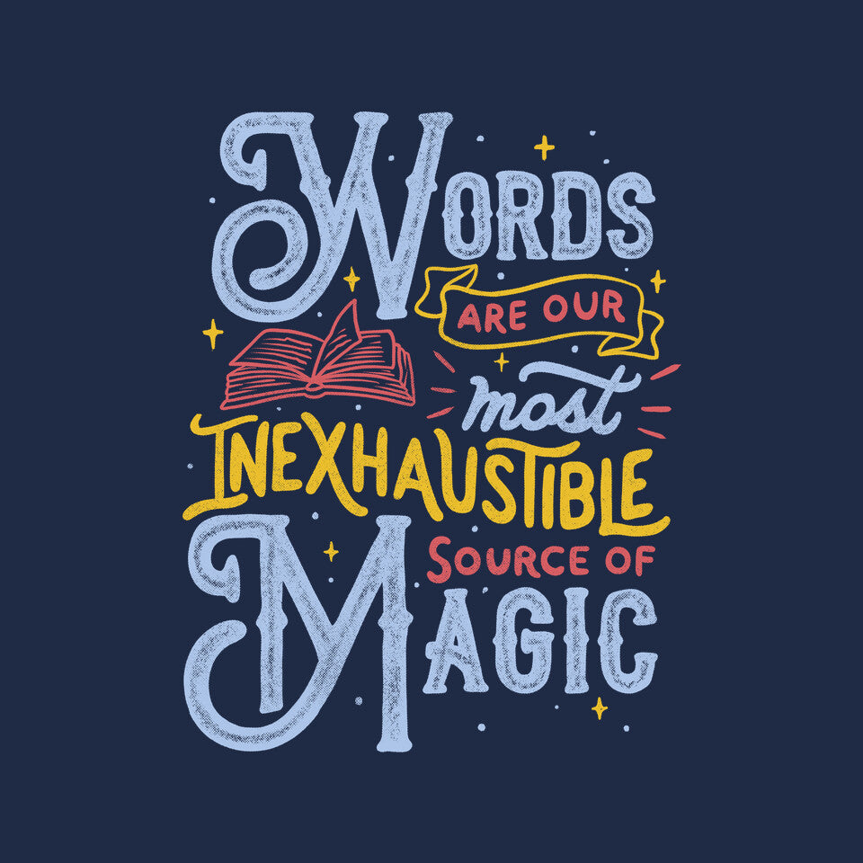 Inexhaustible Source Of Magic – Fantasy Graphic T-Shirt design artwork for navy graphic T-shirt