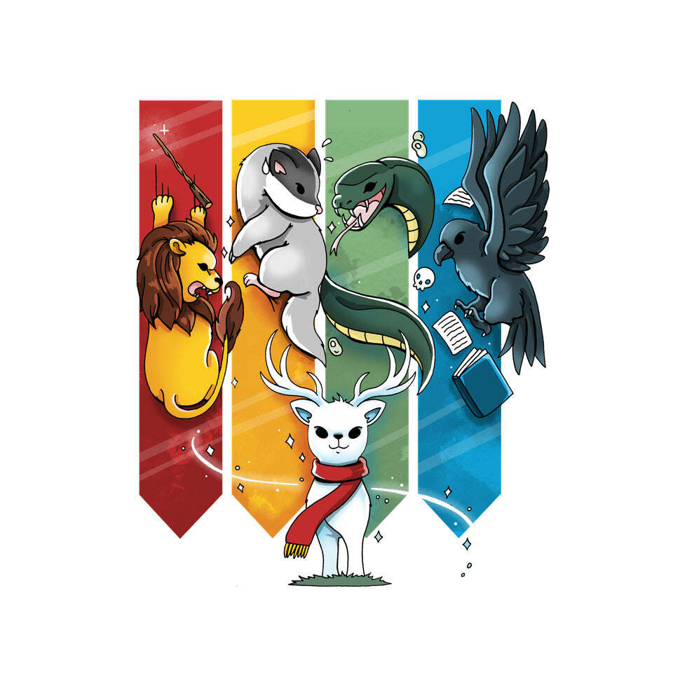 Magic Animals – Fantasy Graphic T-Shirt design artwork for white graphic T-shirt