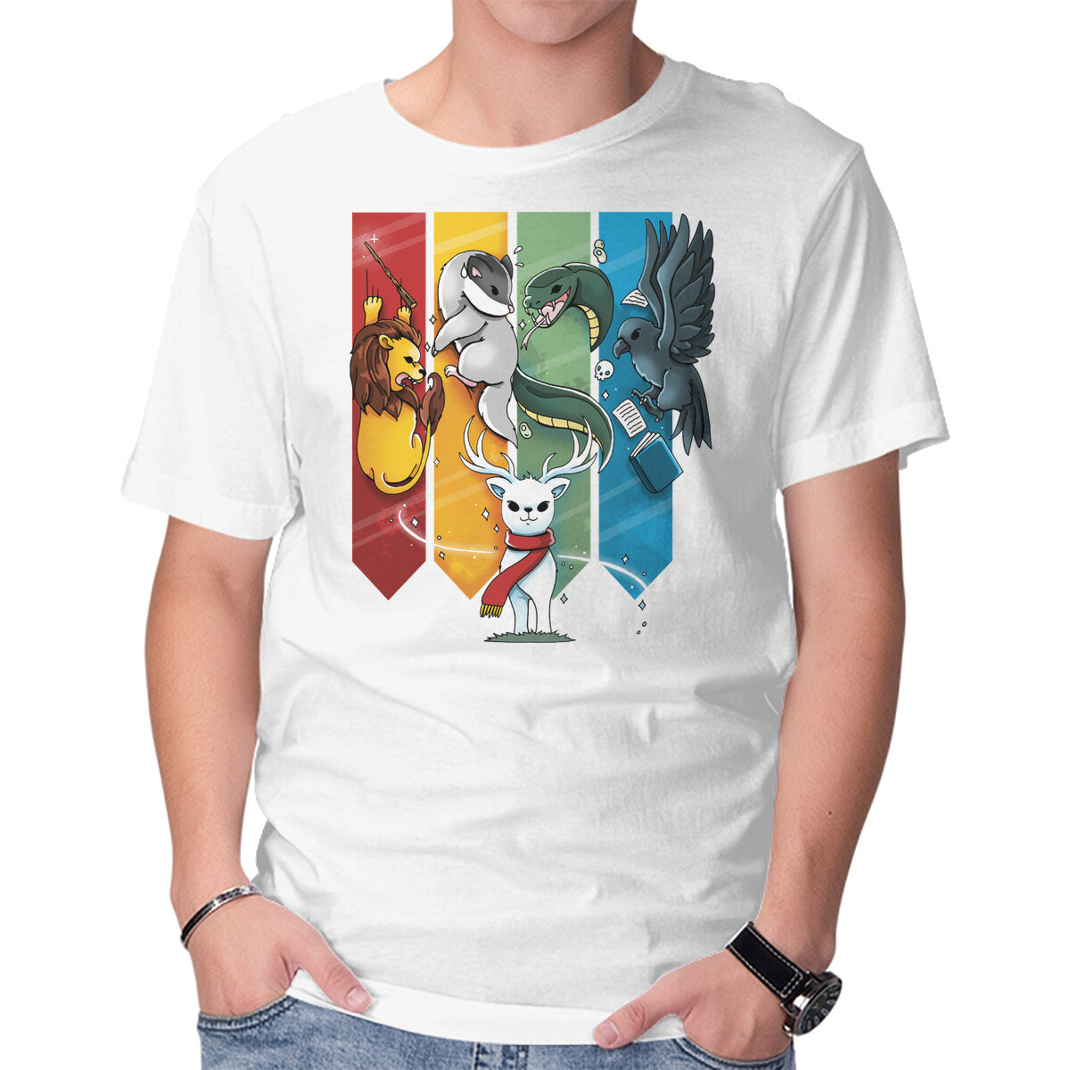 Magic Animals – Fantasy Graphic T-Shirt in white, product display