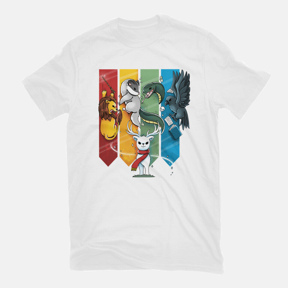 Magic Animals – Fantasy Graphic T-Shirt in white, flat-lay product view