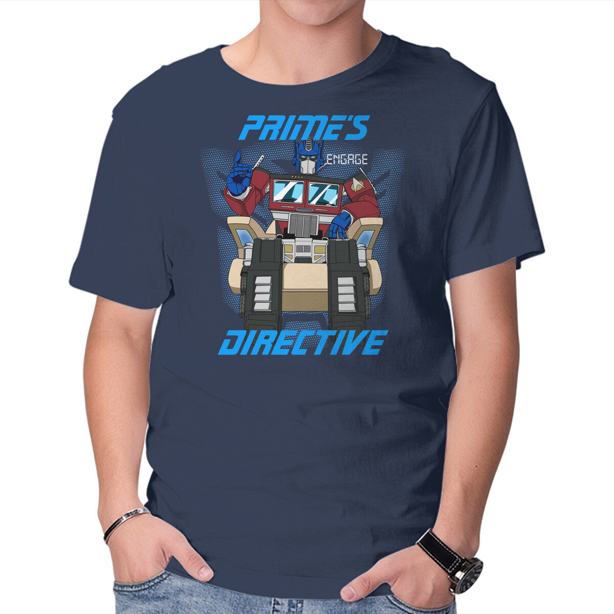 Prime's Directive – Sci-Fi Graphic T-Shirt in navy, product display