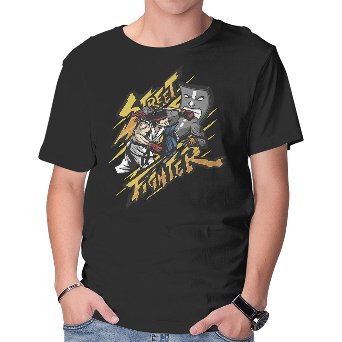 Street Fighter – Gaming Graphic T-Shirt in black, product display