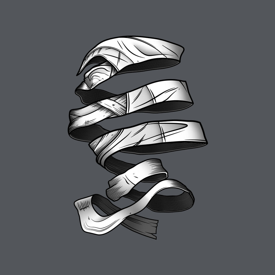 Unravelling Moon Graphic T-Shirt design artwork for charcoal graphic T-shirt