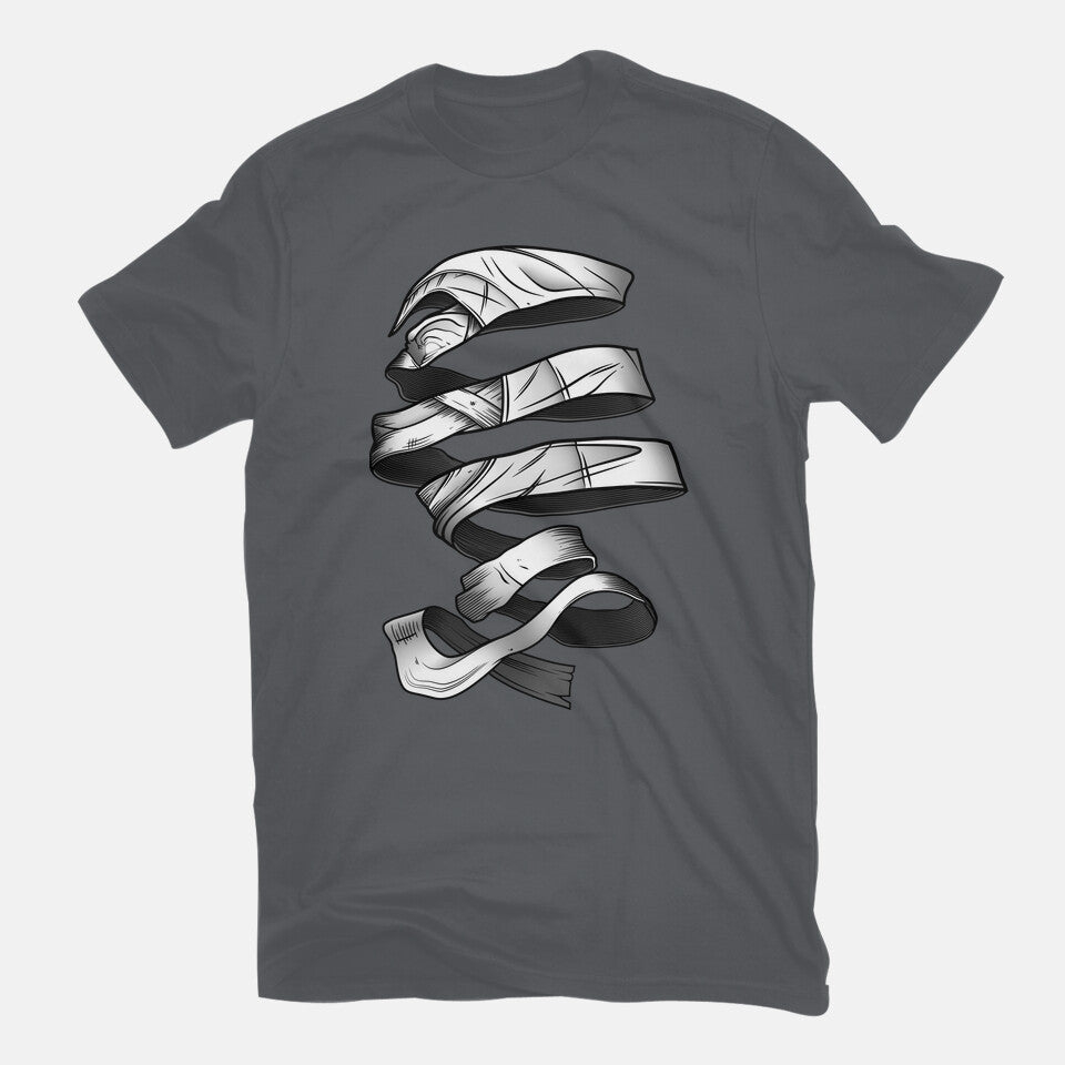 Unravelling Moon Graphic T-Shirt in charcoal, flat-lay product view