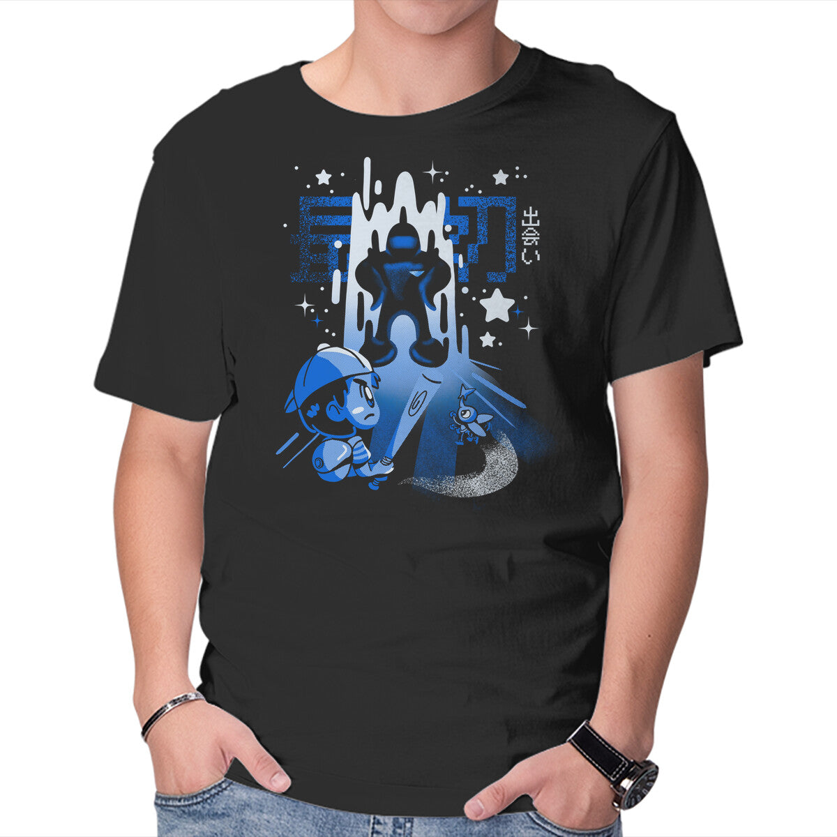 First Encounters – Gaming Graphic T-Shirt in black, product display
