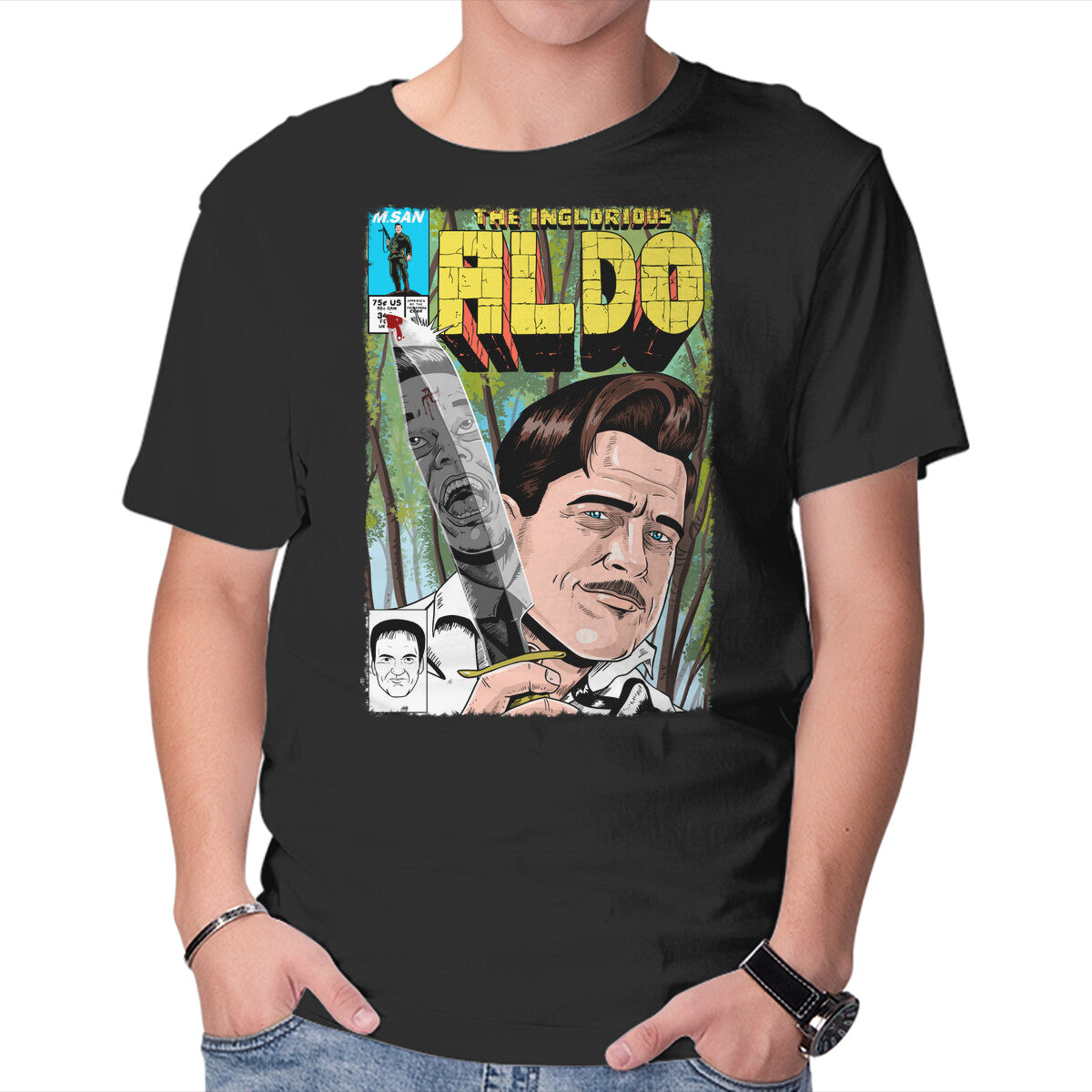 The Inglorious Aldo – Movie Graphic T-Shirt in black, product display