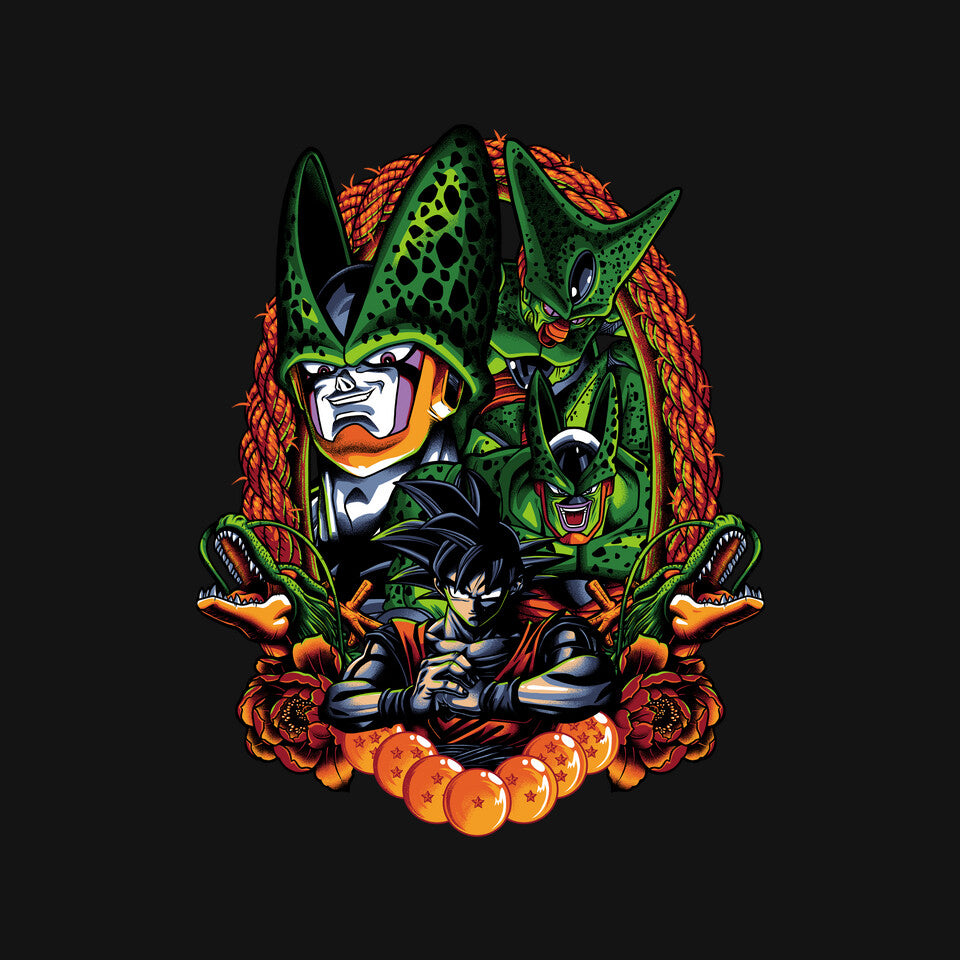Android Eater – Anime Graphic T-Shirt design artwork for black graphic T-shirt