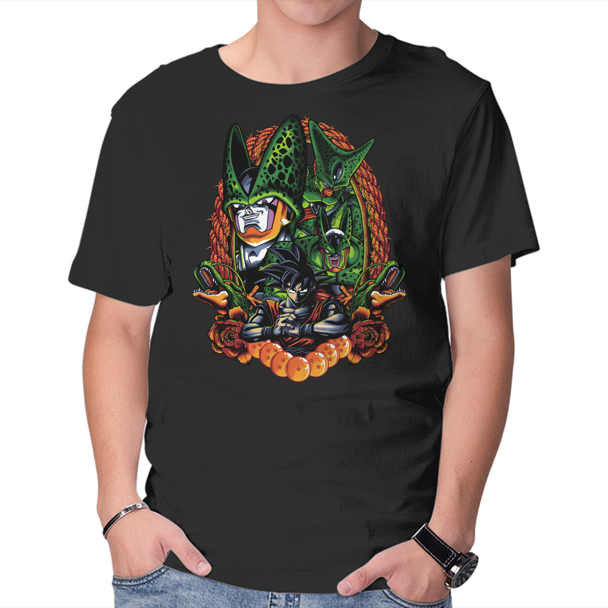 Android Eater – Anime Graphic T-Shirt in black, product display