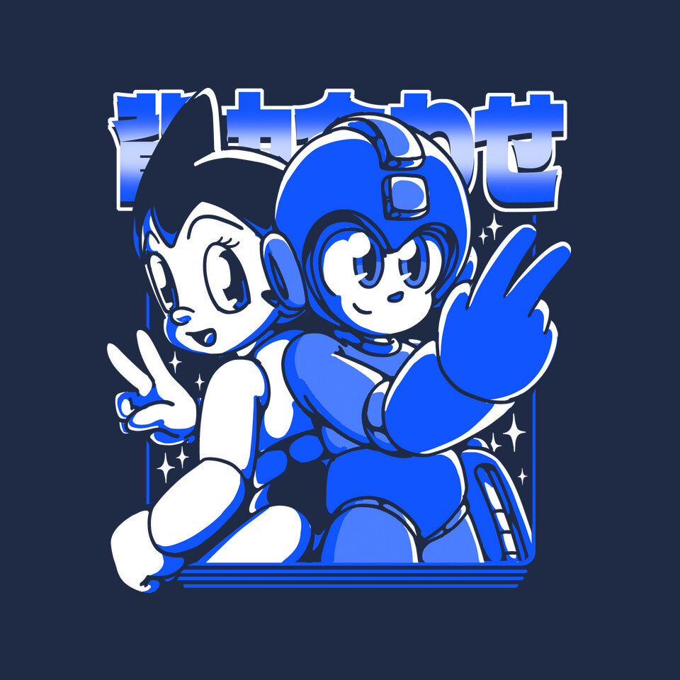 Back To Back – Gaming Graphic T-Shirt design artwork for navy graphic T-shirt