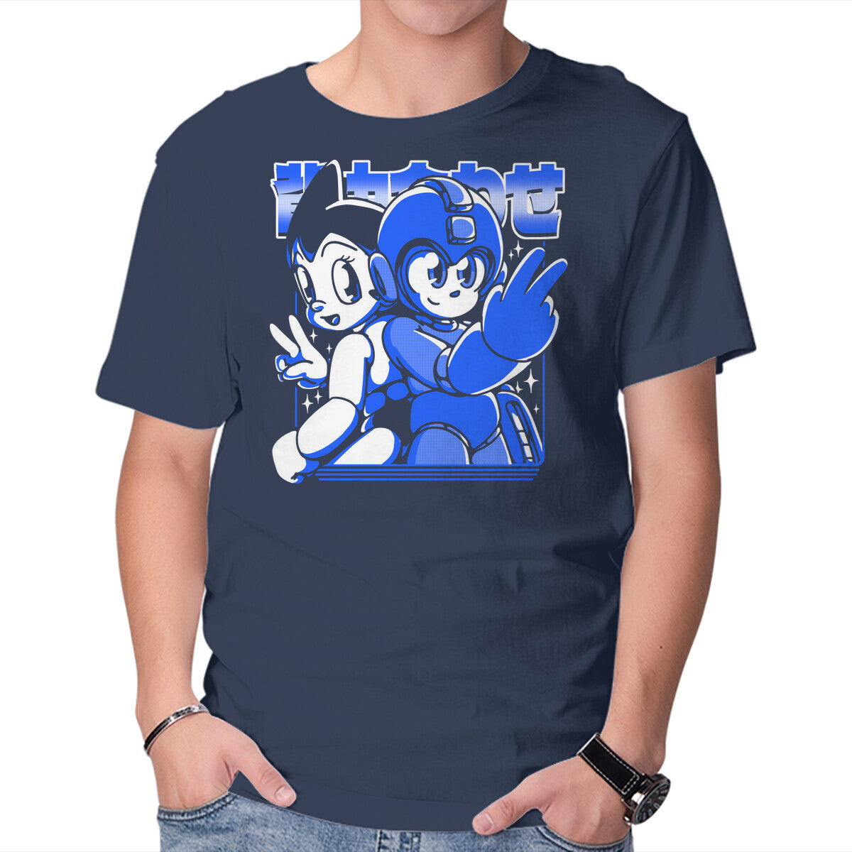 Back To Back – Gaming Graphic T-Shirt in navy, product display