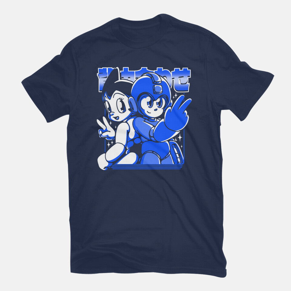 Back To Back – Gaming Graphic T-Shirt in navy, flat-lay product view