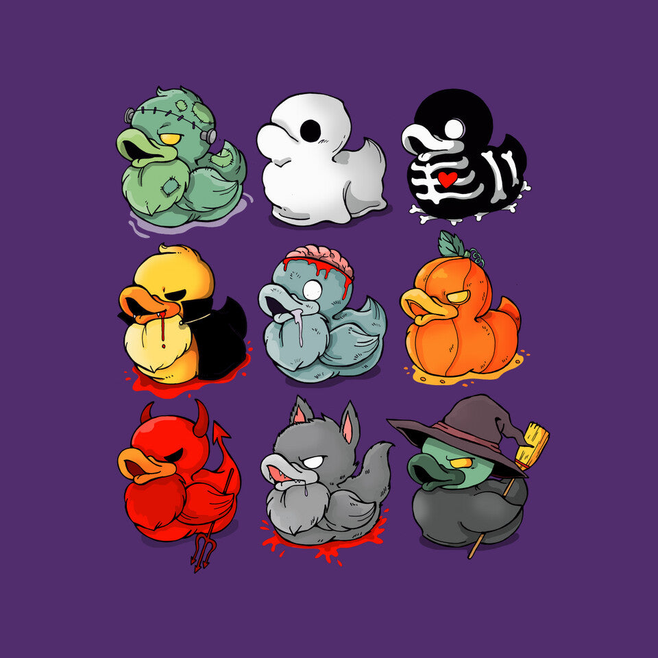 Halloween Duck – Halloween Graphic T-Shirt design artwork for purple graphic T-shirt