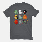 Halloween Duck – Halloween Graphic T-Shirt in charcoal, flat-lay product view