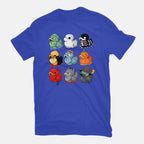 Halloween Duck – Halloween Graphic T-Shirt in royal blue, flat-lay product view