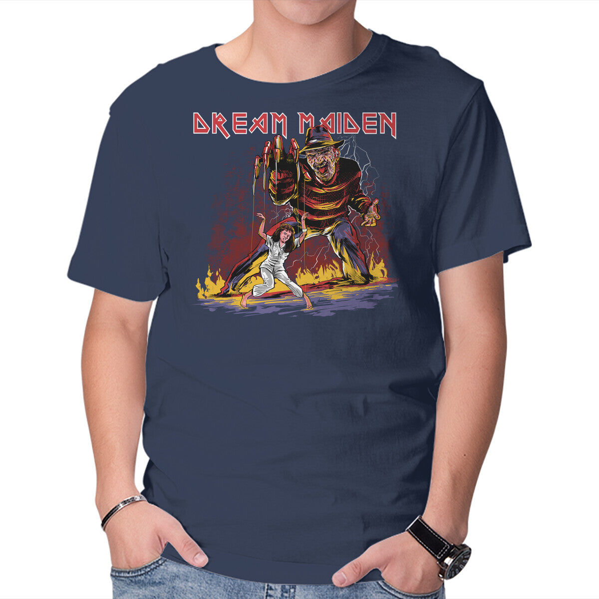 Dream Maiden – Horror Graphic T-Shirt in navy, product display